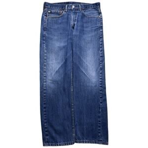 Levi 505 Jeans Mens 34x30 Blue Light Wash Regular Fit Straight Leg Workwear